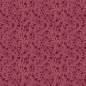 Heart Vine - Micro - Ruby Raspberry Pink & Burgundy Wine Red - Love & Hearts