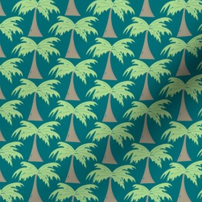 Palm trees on blue background