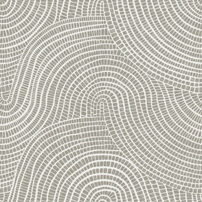 Medium // Wavy sage brown and white coastal tiles for wallpaper