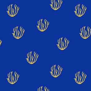 Yellow corals over Royal blue