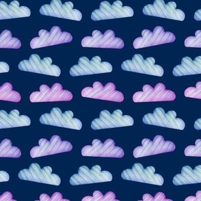 Striped Clouds on Dark Blue Small Scale