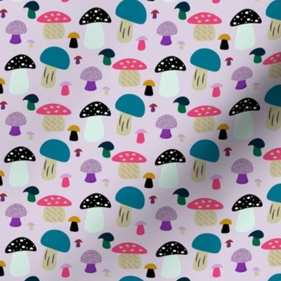 Mushroom design in fun colors - small