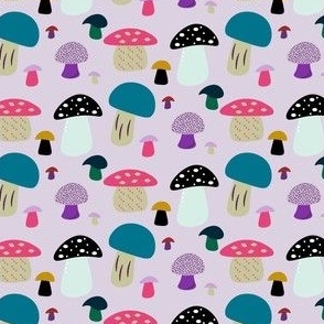 Mushroom design in fun colors - small