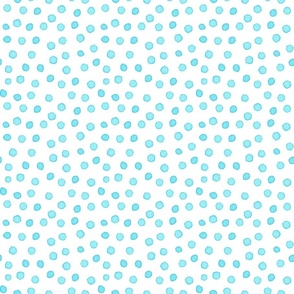 Turquoise Watercolor Polka Dots