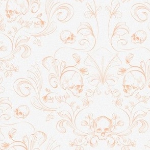 Skull Garden Peach/White