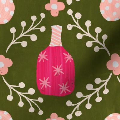 Pickleball paddles and balls with florals_pink