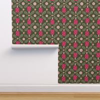 Pickleball paddles and balls with florals_pink