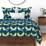 Botanic & Birds - Flock-Dk Blue, Yellow