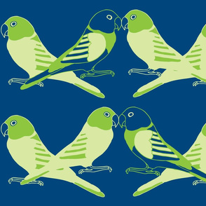 Botanic & Birds - Flock-Dk Blue, Green