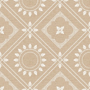 Block Print medallion 12 in  wheat