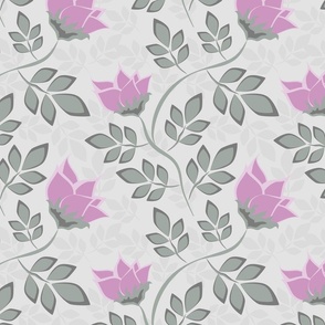 Retro floral vines wallpaper pattern 