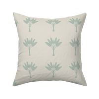 Jaipur Inspired Palm Blockprint - Large Mint on Cream