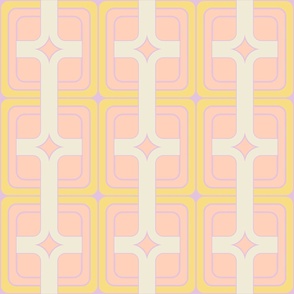Pastel Dreams Geometric Pattern-Soft Pink and Cream 