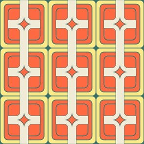 Retro Chic Geometric Pattern - Green and Red
