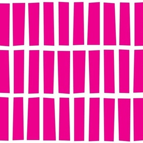 mod irregular rectangles - hot pink and white
