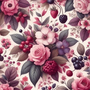 Berry Flowers Napkin 