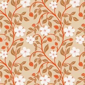 [L] Scarlet Pimpernel Spring English Florals and Buds - Cheerful Spring Red #P240066