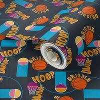Basketball Graffiti- Balls and Hoops Typography- Retro Colorful Sport- Small Scale