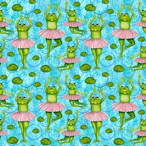 Frolicking Frogs in Frilly Tutus - smaller print