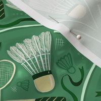 Medium - Badminton Flourish Preppy Green