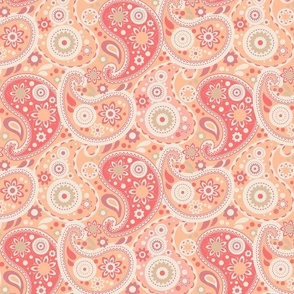 Peach Fuzz Bandana Paisley 12 Inch