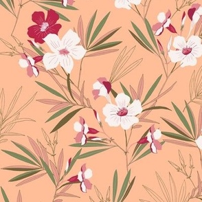 poisonous oleander-peach fuzz background