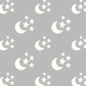 Smaller Starry Skies Natural Ivory on Cloud Grey