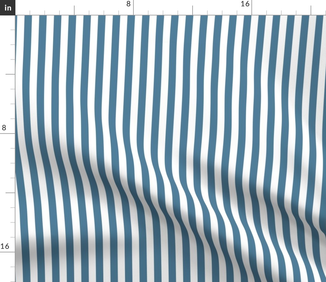 Blue and White Vertical Stripe Coordinate Small