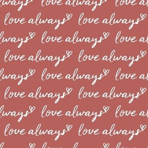 Love Always Handwriting Script in Red