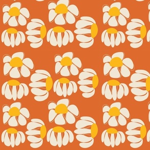 Retro Daisies Pattern | Orange