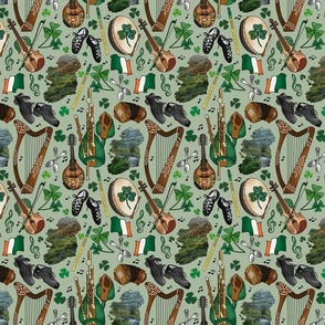 Traditional Irish Music Session on Saint Patrick's Day (Sage Green small scale)