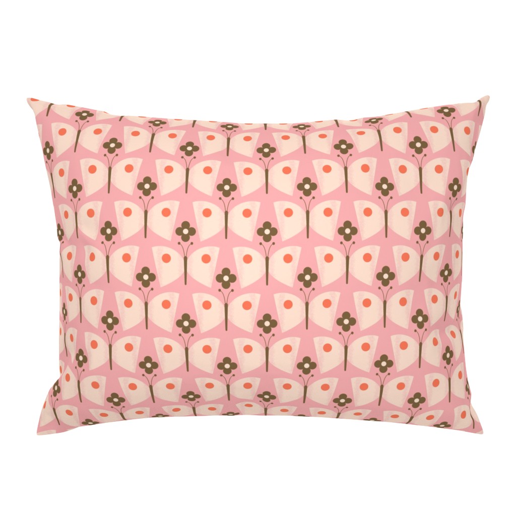 mid century butterfly, pink