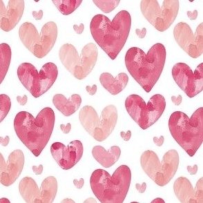 Watercolor Valentines Hearts