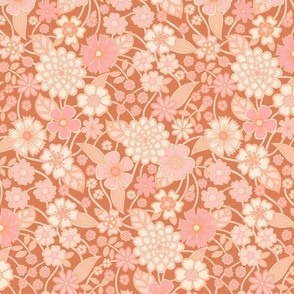 wildflower meadow in copper pink 12 large wallpaper scale by Pippa Shaw