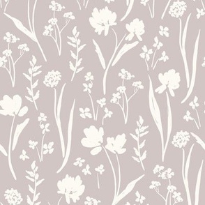 Farmhouse Wildflowers in Dusty Mauve and Cream
