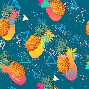 Summer colorful seamless pattern with pineapple