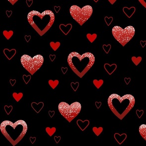 Red And Black Love Hearts