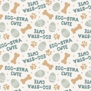 (small scale) Egg-Stra Cute - Dog Easter Eggs & Bones - blue/sage - LAD24