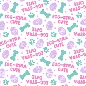 (small scale) Egg-Stra Cute - Dog Easter Eggs & Bones - blue/pink/purple - LAD24