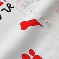 Rescue Puppy Dog Red Paw Prints Hearts 