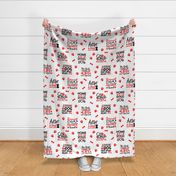 Rescue Puppy Dog Red Paw Prints Hearts 