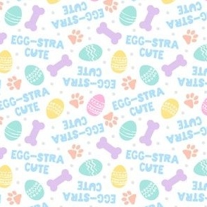 (small scale) Egg-Stra Cute - Dog Easter Eggs & Bones - Pastels - LAD24