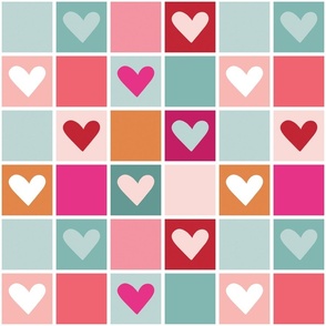 Multicolor Heart Blocks 12 inch
