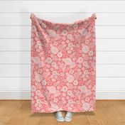 wildflower meadow in red pink 24 jumbo wallpaper scale by Pippa Shaw