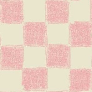 Retro Textured Check in Bubblegum Pink and creamy off-white
