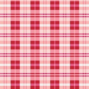 Red and Pink Valentines Plaid 12 inch
