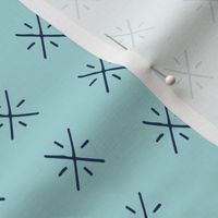 Micro southwest stars in aqua and navy blue