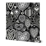 Lace Hearts Black JMonroe