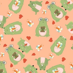 Cute Frogs Quilt Block Kids Clothing Kitchen Decor Spring Summer Crafts