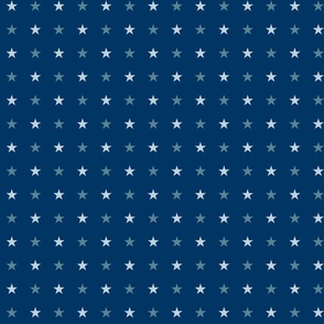 small - White and gray stars on textured dark denim royal blue - geometric toss